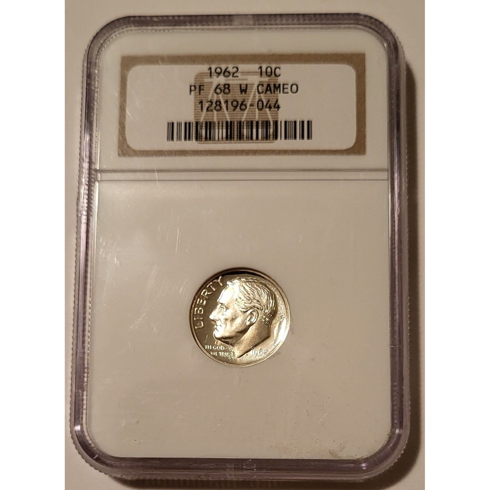 1962 Roosevelt Dime Proof PF68 W Cameo NGC